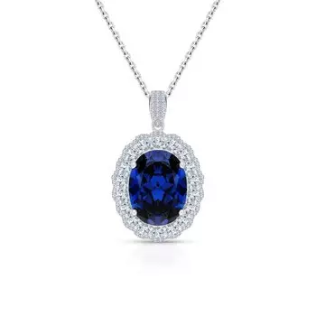 Серебряное шейное украшение с фианитами