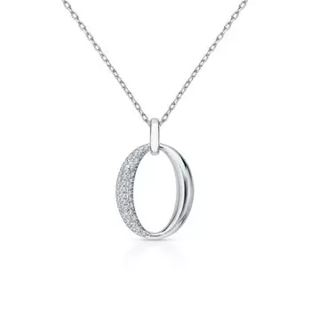 Серебряное шейное украшение с фианитами