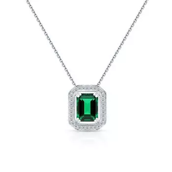 Серебряное шейное украшение с фианитами и ситаллами