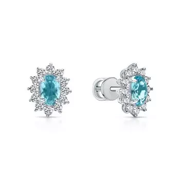 Серебряные серьги с фианитами