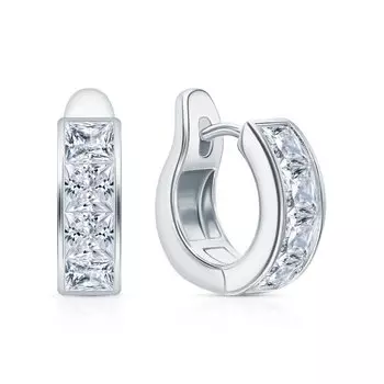 Серебряные серьги с фианитами