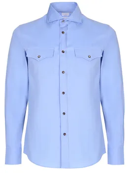 Рубашка Leisure Fit хлопковая BRUNELLO CUCINELLI