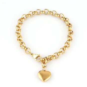 316L Stainless Steel Heart Bracelet For Women Fashion Heart Pendant Chain Bracelets Jewelry Gift