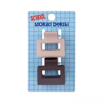 MORIKI DORIKI Крабики для волос коричневый и бежевый School