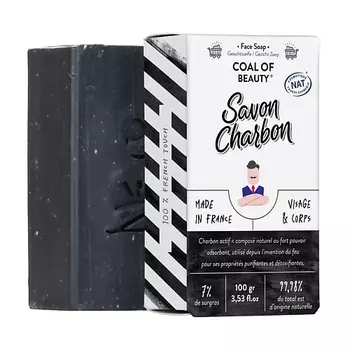MONSIEUR BARBIER Мыло твердое для лица и тела с углем COAL OF BEAUTY