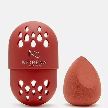 MORENA COSMETICS Спонж в футляре для макияжа лица, коричневый