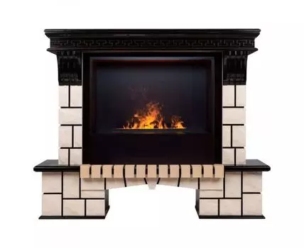 Электрокамин Stone 26 AO с очагом 3D Cassette 630 Black Panel