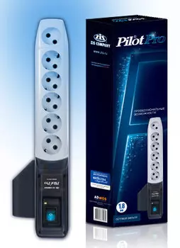 Сетевой фильтр Pilot PRO 1.8м (6 розеток) серый (коробка)
