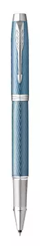 Ручка роллер Parker IM Premium T318 (2143648) Blue Grey CT F черные чернила подар.кор.
