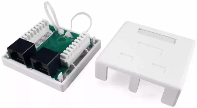 Розетка компьютерная RJ-45(8P8C) Hyperline, категория 5e, двойная