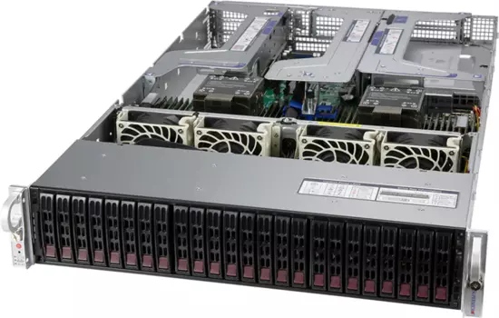 Сервер Supermicro Ultra SuperServer 2U 220U-TNR 2x6330/32x64Gb/2x960Gb PM9A3 NVMe/2x10Gb/8 NVMe Support 24 Hot-swap 2.5" /2x1600W (SYS-220U-TNR*)