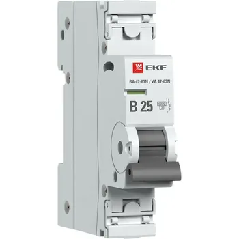 Автоматический выключатель EKF Proxima ВА47-63 1P N B25 А 6 кА