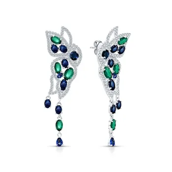 Серебряные серьги с фианитами