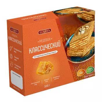 Торт медовый Классический мини 320г Есаянъ