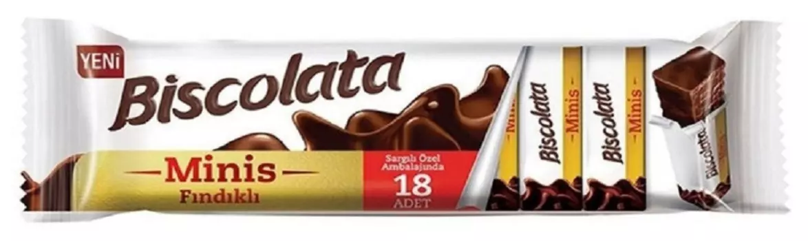 Вафли Biscolata Minis в молочном шоколаде с ореховым кремом