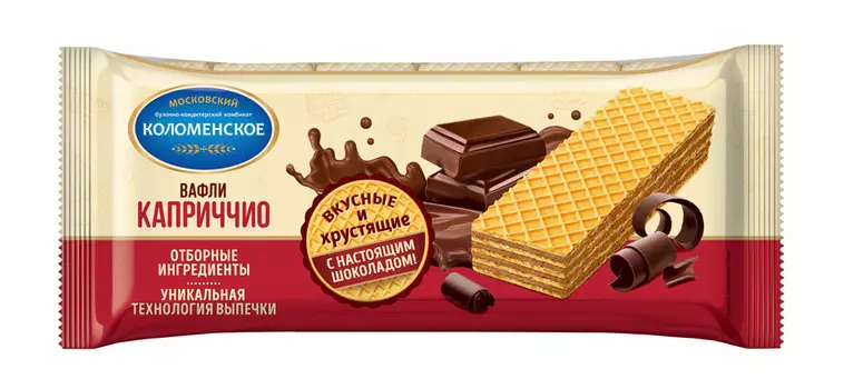 Вафли Коломенское Каприччио с шоколадной начинкой 220г