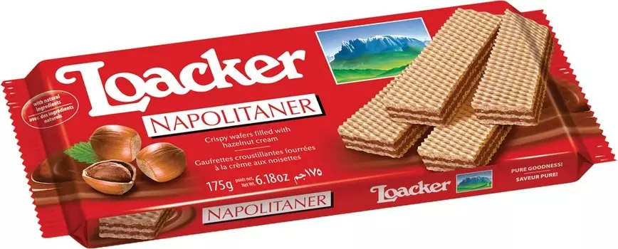 Вафли Loacker хрустящие с лесным орехом 175г