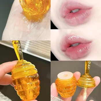 Масло для губ Honey Pot Fresh Fruit Lip Balm Длительное увлажнение Прозрачное масло для губ Жидкая помада Блеск для губ Макияж Косметика персиковый