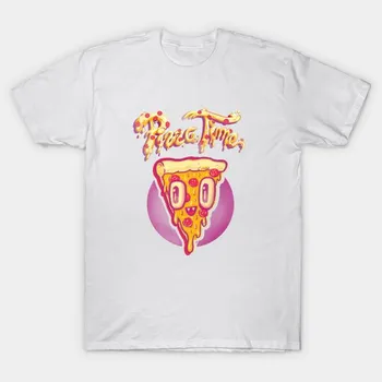 Футболка женская Pizza Time Harajuku Print Kawaii футболка летняя с коротким рукавом женская футболка топ футболка S