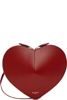 Сумка из телячьей кожи «Le Coeur» красного цвета ALAA