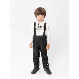 утепленные брюки для мальчиков (черный, 122/ 7-8 YEARS)