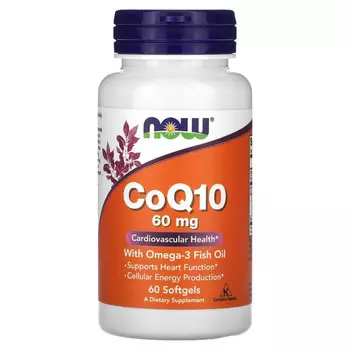 NOW Foods, Коэнзим Q10, 60 мг, 60 мягких таблеток