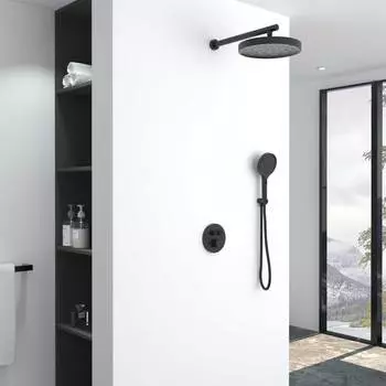 Встраиваемый душевой комплект Vincea Inspire VSFW-3I22MT2MB с термостатом, черный