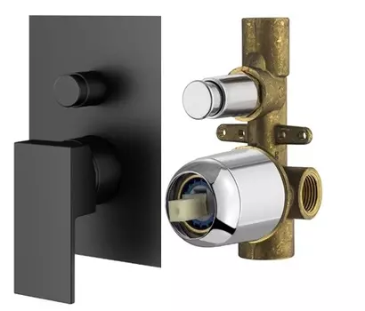 Встраиваемый смеситель для душа Plumberia Selection TAG KITTG1001NO черный матовый