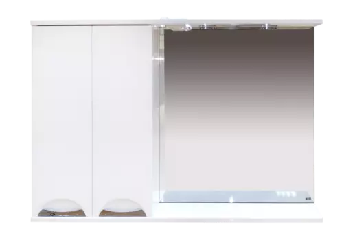 Зеркальный шкаф с подсветкой Misty Куба 120 см П-Куб-01120-011Л подвесной, белый