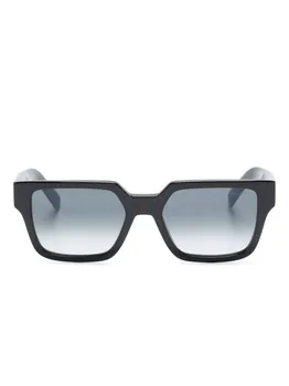 Prada Eyewear солнцезащитные очки в квадратной оправе с логотипом, черный