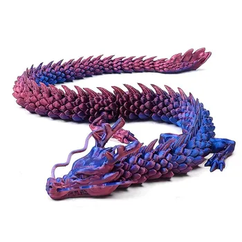 3D-печатный китайский дракон с полным телом, подвижные суставы, украшение для дома, украшение, достойное коллекционирования, креативные игрушки