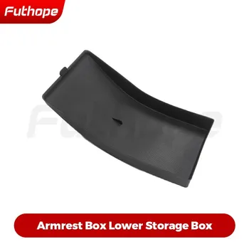 Нижний ящик для хранения Futhope TPE для Tesla Model 3 model Y 21-23, центральный подлокотник, украшение интерьера центральной консоли Central Box Black
