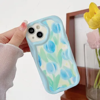 Милый силиконовый чехол для Tecno Spark 10C Xiaomi Redmi Note 12 11 iPhone 15 14 13 Samsung A54 A34 Funda, чехол с рисунком тюльпана в форме сердца, мягкий бампер из ТПУ Infinix Hot 10 Play