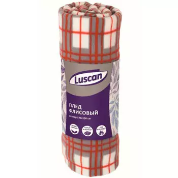 Плед флисовый лускан 130 x150 см клетка серая