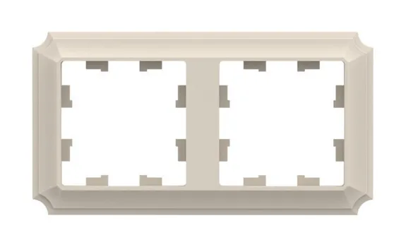 Рамка Systeme Electric AtlasDesign Antique, горизонтальная и вертикальная, 2-поста, бежевый (ATN100202)