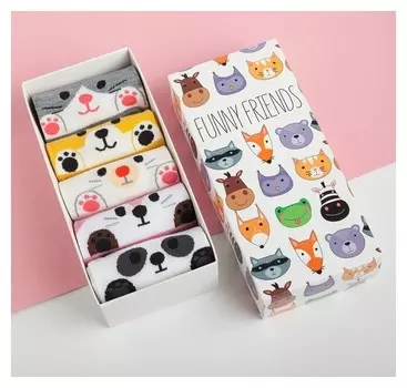 Набор носков Kaftan "Funny Friends" 5 пар, 22-24 см