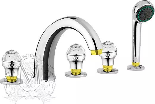 Смеситель Migliore Axo Swarovski ML.AXO-680F CrDo на борт ванны