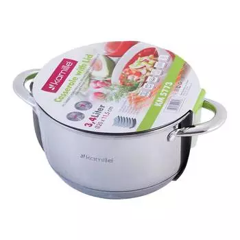 Кастрюля с крышкой, Kamille, из нержавеющей стали и полыми ручками, 3,4л