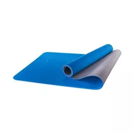 Коврик для йоги, STARFIT, FM-201 TPE, 173x61x0,4см, синий/серый