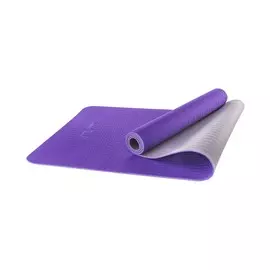 Коврик для йоги, STARFIT, FM-201 TPE, 173x61x0,5см, фиолетовый/серый