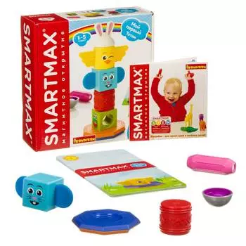 Магнитный конструктор SmartMax, Bondibon, Мой первый тотем, 8 деталей, 24 задания