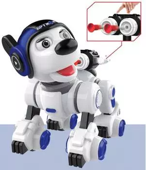 1toy &amp; quot;ДРУЖОК&amp; quot;, интерактивный, радиоуправляемый щенок-робот, размер игрушки 25х27х18см (песни, стихи, викторины)