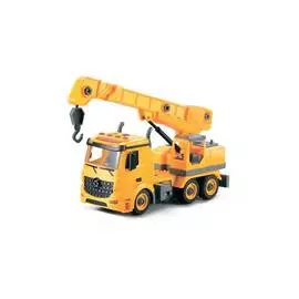 Грузовик-конструктор с подъемным краном, Funky Toys, фрикционный, свет, звук, масштаб 1:12