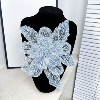 1 шт. DIY пайетки бисерные нашивки для одежды аксессуары декоративные кружева белые многослойные высокого качества