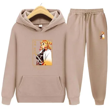Мужские женские толстовки с капюшоном Спортивные костюмы Jogger Модные толстовки с капюшоном Набор для мужчин и женщин Толстовка с принтом аниме Уличная одежда Спортивный костюм Свободные топы Верхняя одежда S