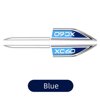 2 шт./компл. для Volvo XC60, автомобильное крыло, металлическая наклейка, внешние декоративные наклейки, модификация, эмблема автомобиля, аксессуары чёрный