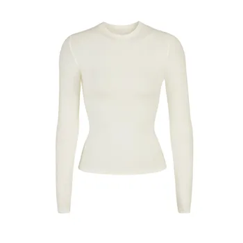 Футболка с длинным рукавом SKIMS Cotton Jersey, цвет Bone