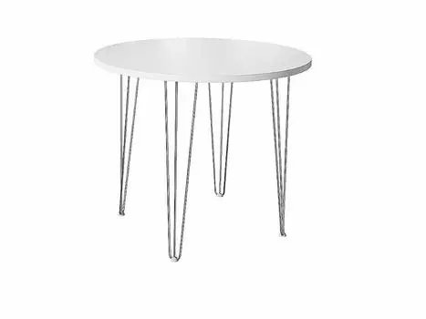 Стол обеденный круглый TLC-1.2 White In 2S/C Хром 732*900*900