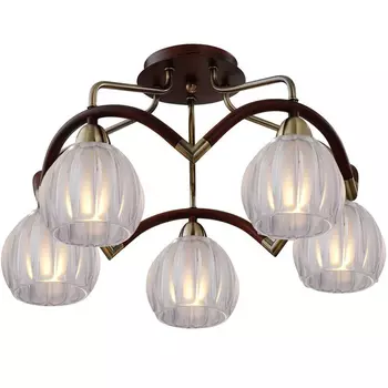 Потолочная люстра N-Light N-Light 407 407-05-53ABWBB antique brass + walnut