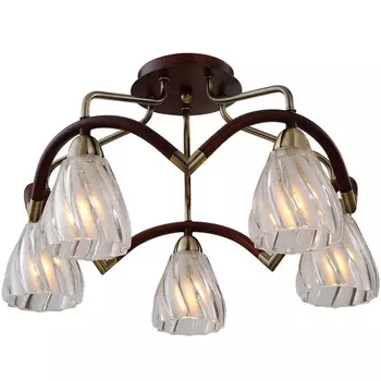 Потолочная люстра N-Light N-Light 407 407-05-53ABW antique brass + walnut